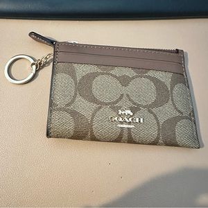 BRAND NEW Coach Skinny Mini ID Wallet in Tan Signature